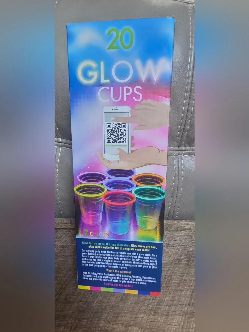 NIB 20 Glow Cups Party Pack — Multicolor PARTY Glow Cups ~ Bin SS
